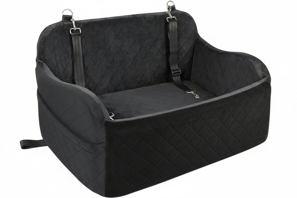 Lealchum Dog Car Seat for Large Dogs, Soft Memory Foam Pet Bed with 2 Clip-On Safety Leashes, Removable & Washable, Comfortable & Secure for Travel,Installable in Car Back Seat or SUV's Trunk - OMOTOR