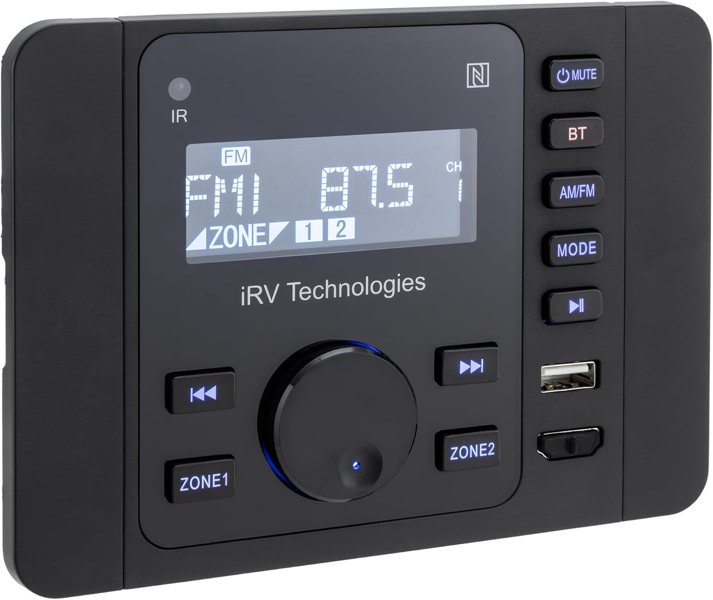 IRV 37 RV Mechless Stereo Unit AM/FM Radio/Bluetooth | Remote Included | LCD Display | Clock