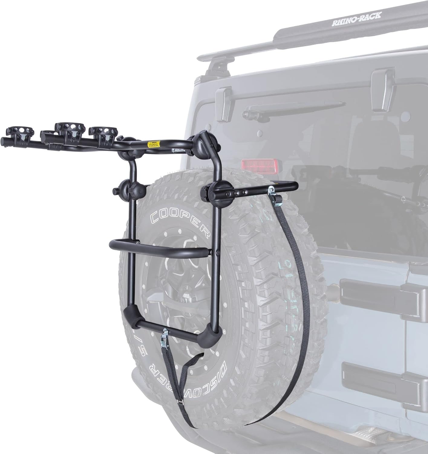 Rhino-Rack Spare Tire Bike Rack, 2 Bike Carrier, Holds Many Types of Bikes, Black (RBC025)