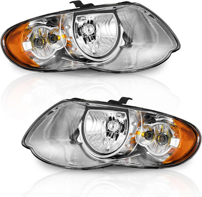 Headlight Assemblies for 2005-2007 Chrysler Town & Country - With Bulbs, Left & Right Side Compatible