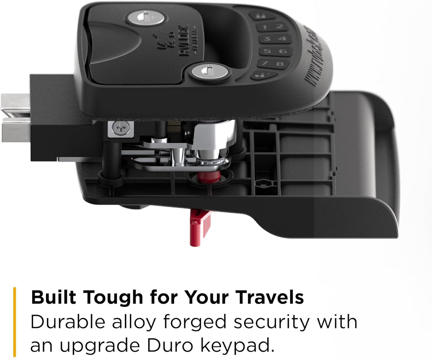 RV Door Lock Replacement with Keyless Entry and Remote, Secure Low Profile RV Door Latch, Perfect Camper Door Lock for a Majority of RVs, Patented Security Technology - OMOTOR
