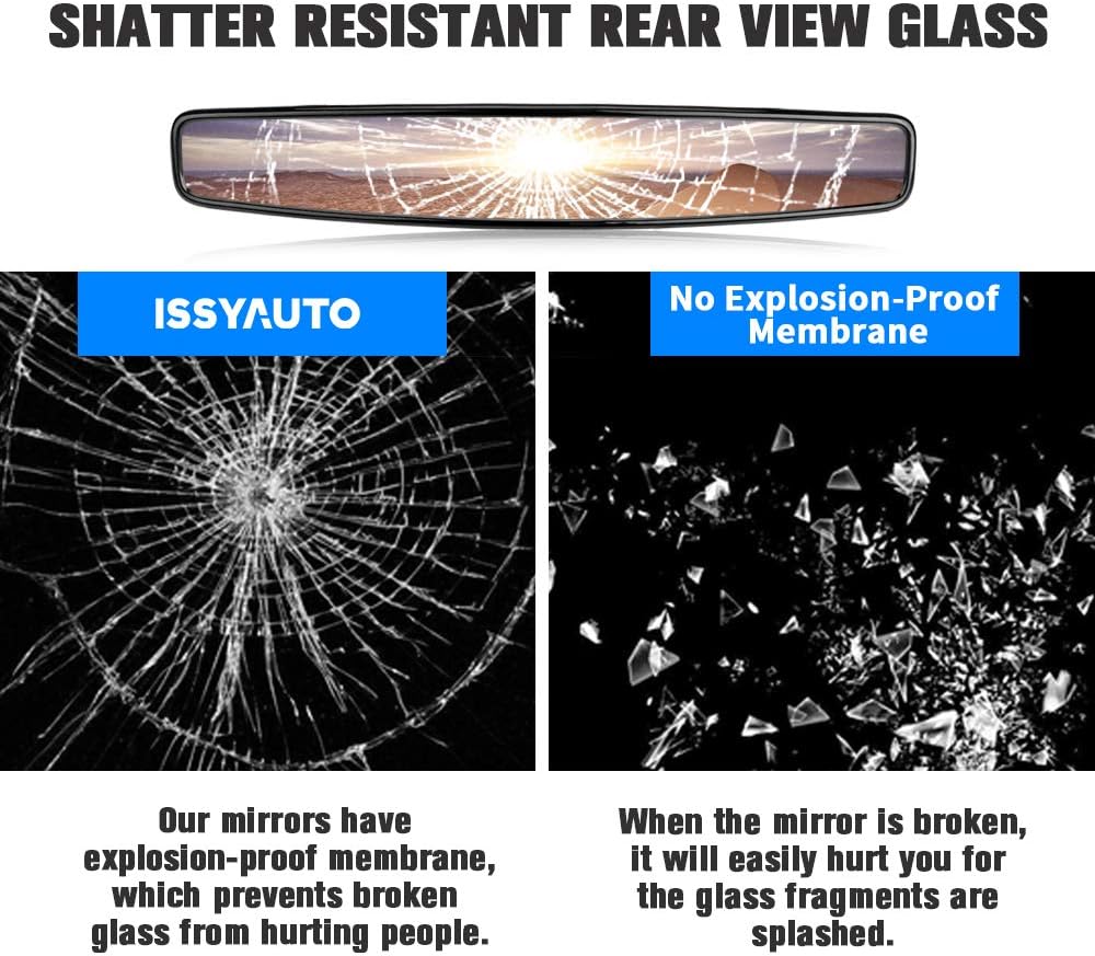 UTV RearView Mirror, 15" Ultra Clear SXS UTV Mirror with 1.75" Clamps and Convex Design - OMOTOR