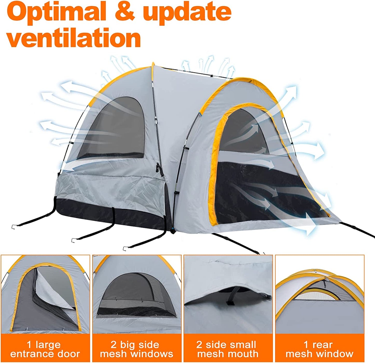 Pickup Truck Bed Camping Tent, Gladiator Truck Bed Tent with Removable Rainfly and Carrying Case, 5-5.5ft Bed - OMOTOR
