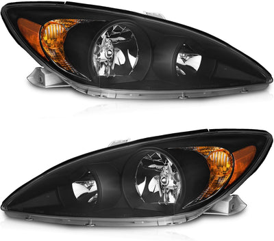 2002-2004 Toyota Camry Headlight Assembly - Left & Right Pair, Replacement with Clear Lens