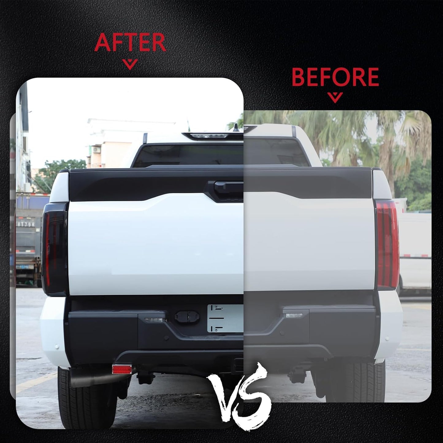 LLKUANG Rear Tail Light Cover Tail Lamp Shell Shade Guard Trim Frame Compatible with Toyota Tundra 2022 2023 2024 2025,ABS Car Taillight Protective Shell Bezels Smoke Black Taillight Shell Accessories