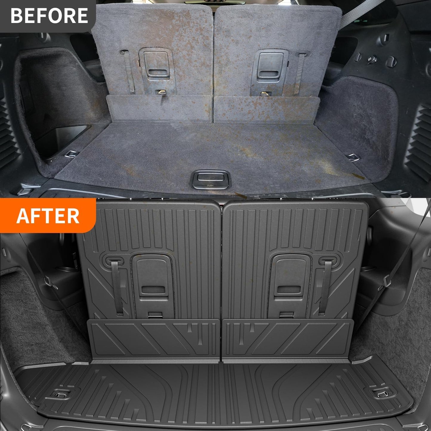 powoq Cargo Mat Compatible with 2016-2025 Dodge Durango 6&7 Seats Trunk Mat 3rd Backrest Mat Replacement for 2016-2025 Dodge Durango Accessories(Trunk Mat+3rd Row Backrest Mat)