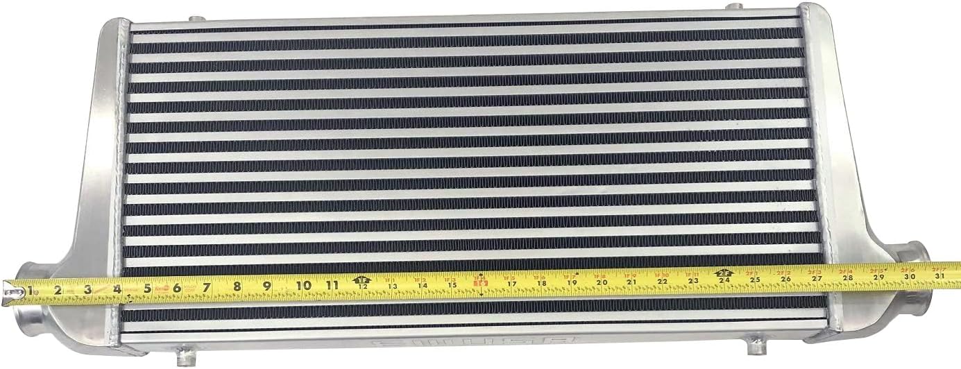 2.5" I/O Universal Aluminum Tube and Fin Front Mount Turbo Intercooler Overall Size 31" x 13" x 3"/Core Size: 23" x 10.5" x2.5"