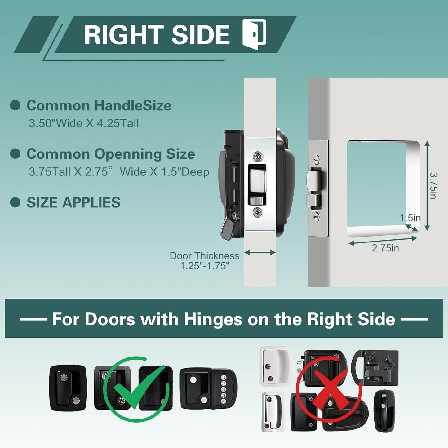 Vovoir RV Door Lock Keyless Entry with Fingerprint Password and 4 Keys,RV Door Lock Replacement Suitable for Trailer Camper RVs