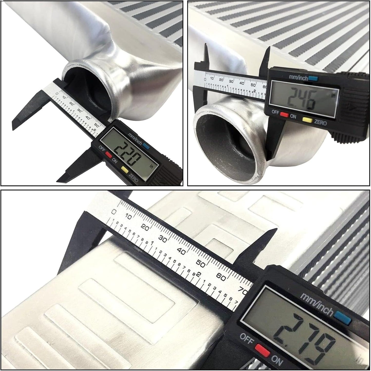 2.5" I/O Universal Aluminum Tube and Fin Front Mount Turbo Intercooler Overall Size 31" x 13" x 3"/Core Size: 23" x 10.5" x2.5"