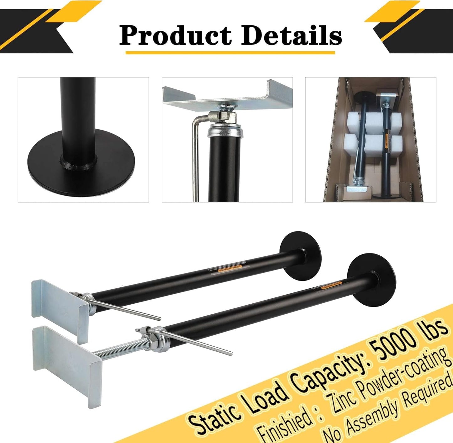 RV Slide Out Support Trailer Stabilizer Jacks, RV Camper Accessories for Travel Trailers - 15" to 26" - 5000 Lbs Each - Pack of 2