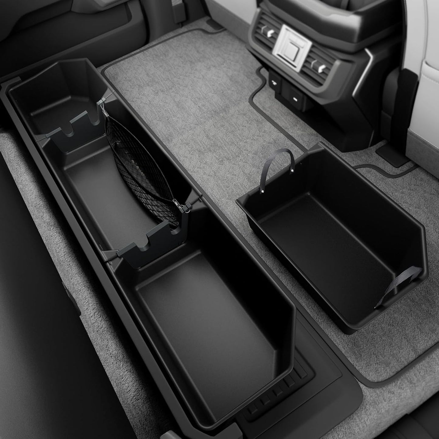 POPSTORE Underseat Storage Box Upgraded Rear Under Seat Organizer Cargo Box Compatible with 2015-2025 Ford F150 SuperCrew & Crew Cab