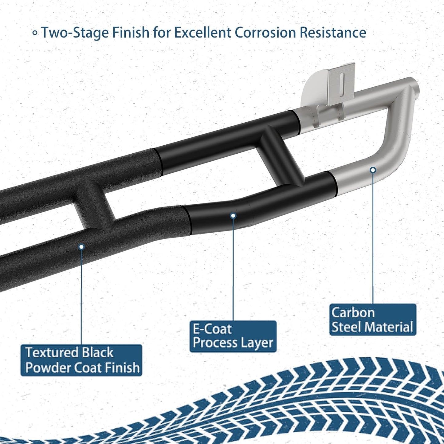 u-Box 4Runner Rock Slider Rails Rocker Guard Offroad Steel Door Armor Compatible with 2010-2024 Toyota 4Runner 5th Gen (Excluding Limited, Nightshade, TRD Sport & 10-13 SR5)