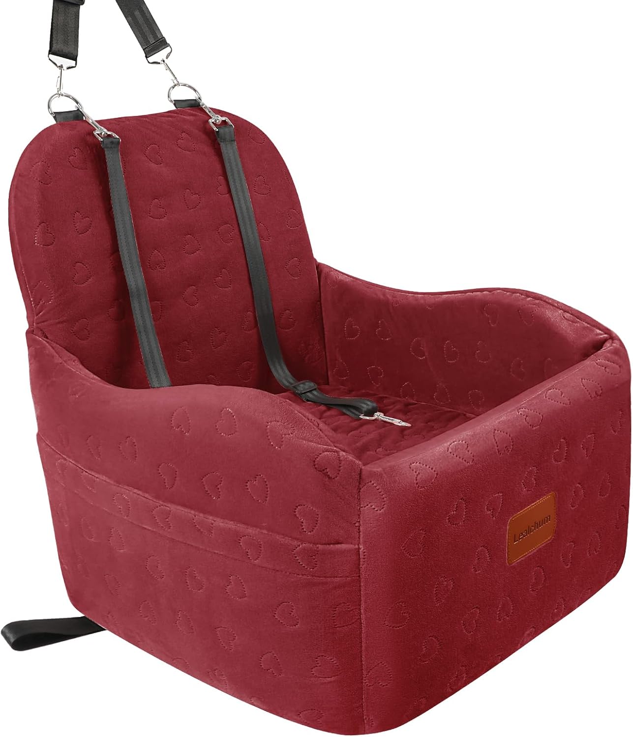 Dog Booster Car Seat for Small/Medium Dogs, Memory Foam Elevated Cushion, Fully Detachable & Washable with Safety Leashes, Fits All Car Seats & SUV - OMOTOR