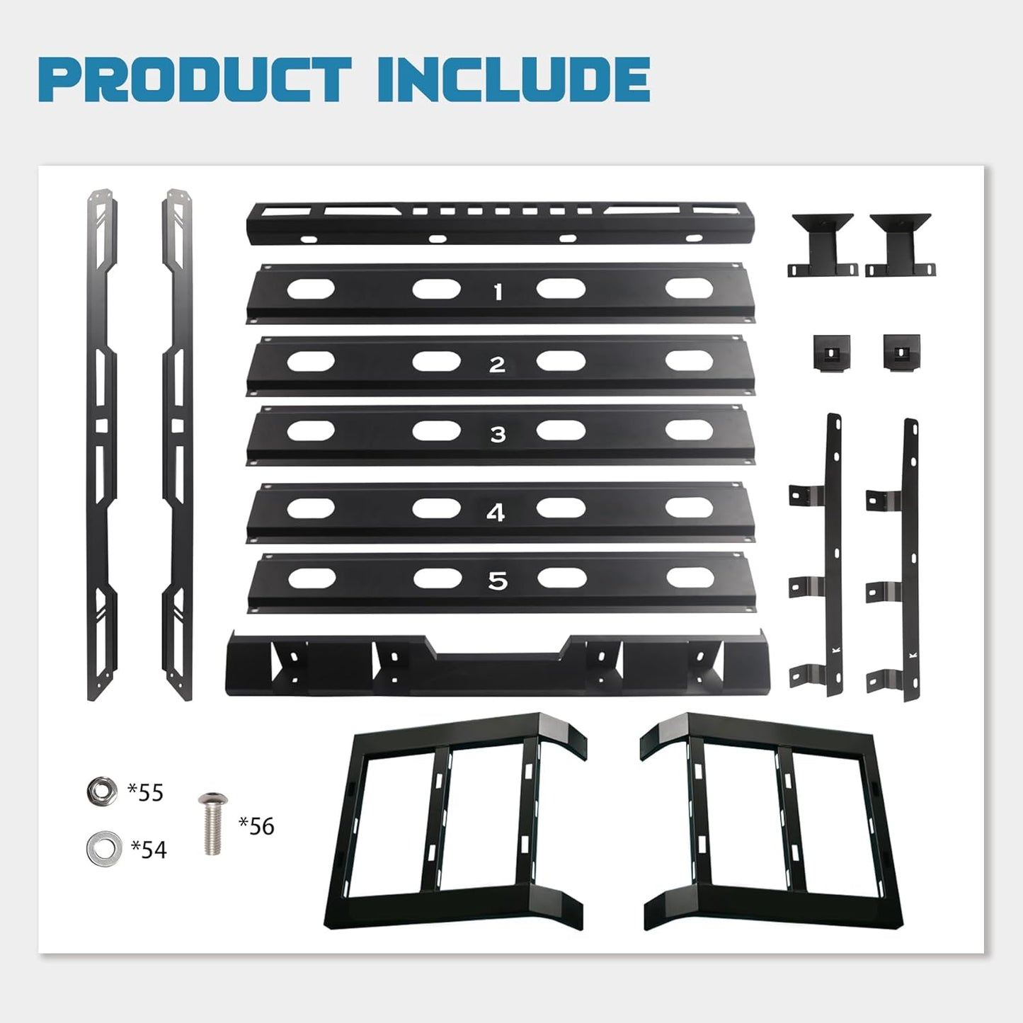 Roof Rack fit for Jeep Wrangler JL 2018-2025 4 Door w/Double Ladders Roof Rack Cargo Basket Luggage Carrier Heavy Duty Steel Cargo Storage Carrier (You Will get 2 Packages)