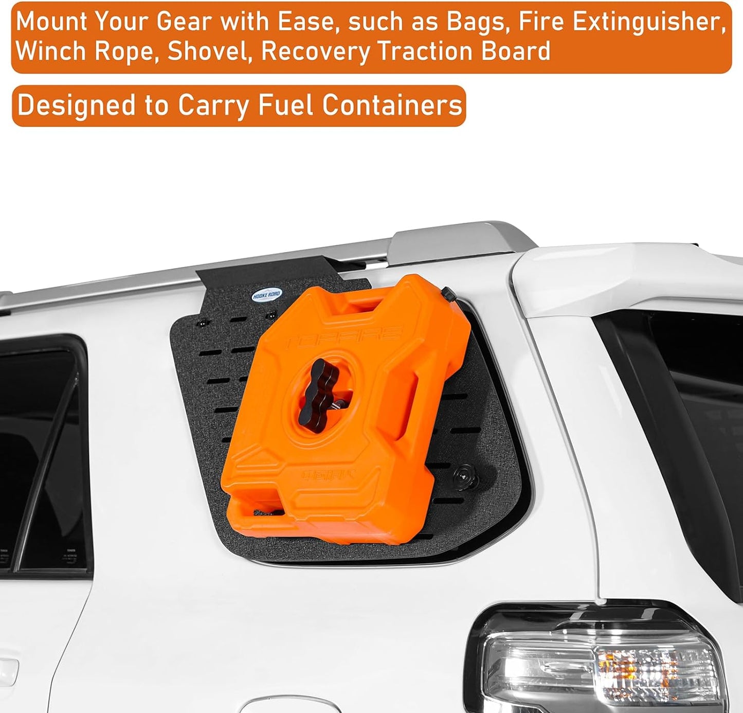 Hooke Road 10-24 4Runner Rear Window Molle Panel Modular Storage Panel System Exterior Cargo Rack Shelf for 2010-2024 Toyota 4Runner 5th Gen (Exclude 19+TRD Pro) - Pair