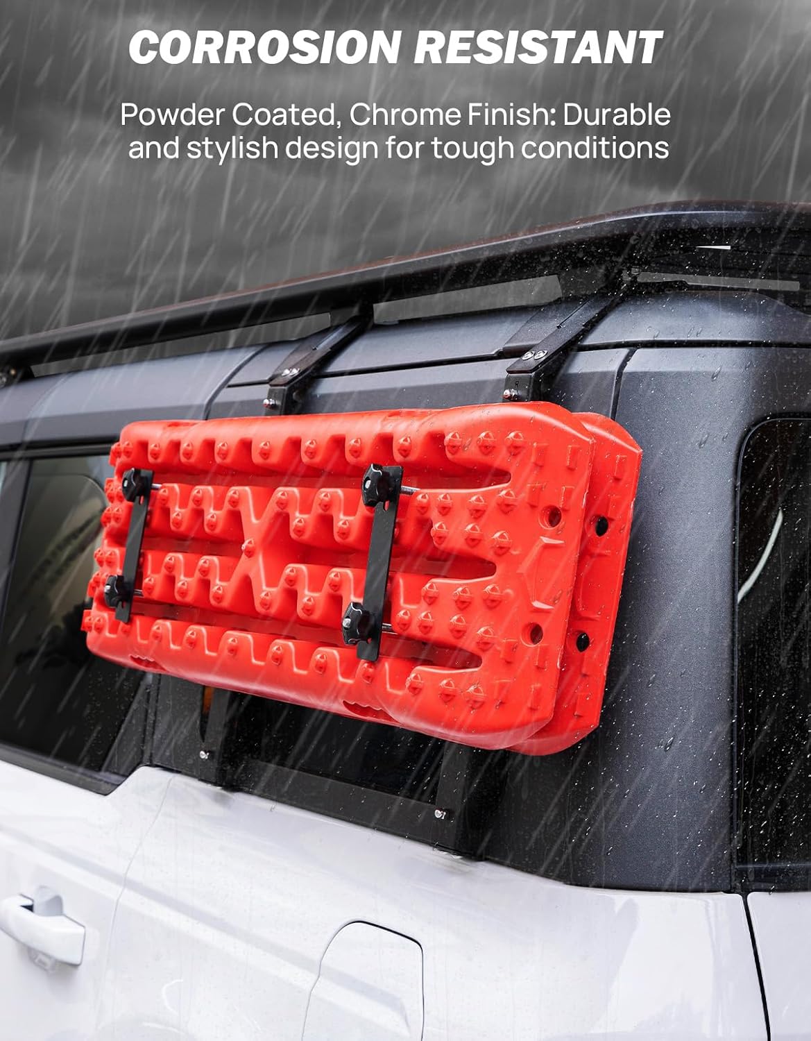 JOYTUTUS Rear Window Storage Molle Panel Kit for Bronco 4-Door | No-Drill Cargo Rack for Recovery Traction Boards Gas Can Shovel Mount | Heavy-Duty Scratch-Resistant Design