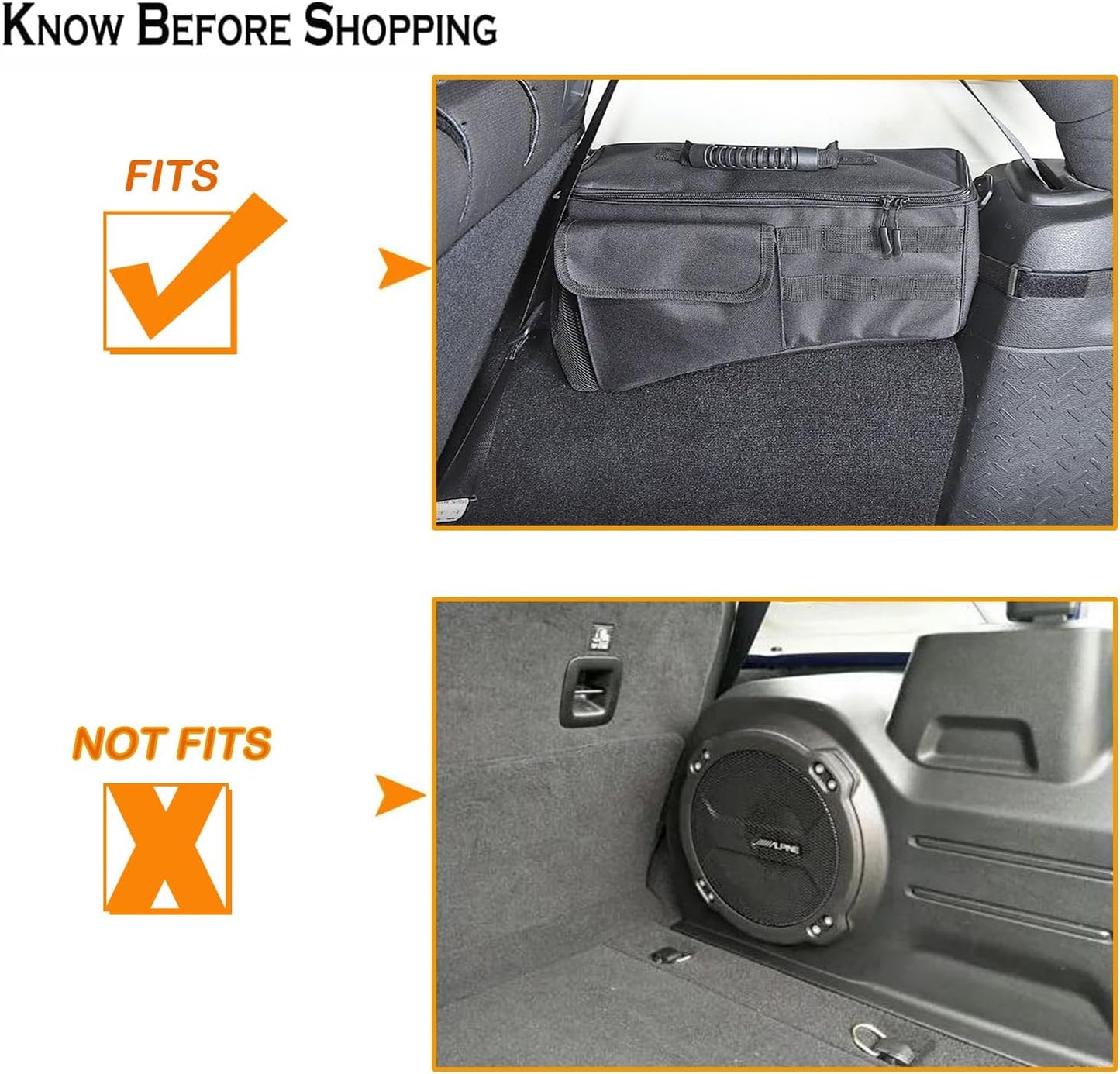 YOCTM Wheel Well Storage Bin, Rear Trunk Organizer, Cargo Storage Tray for 2018-2024 Jeep Wrangler JL JLU 4-Door, Interior Storage Expansion Accessories, Right Left Side, Black
