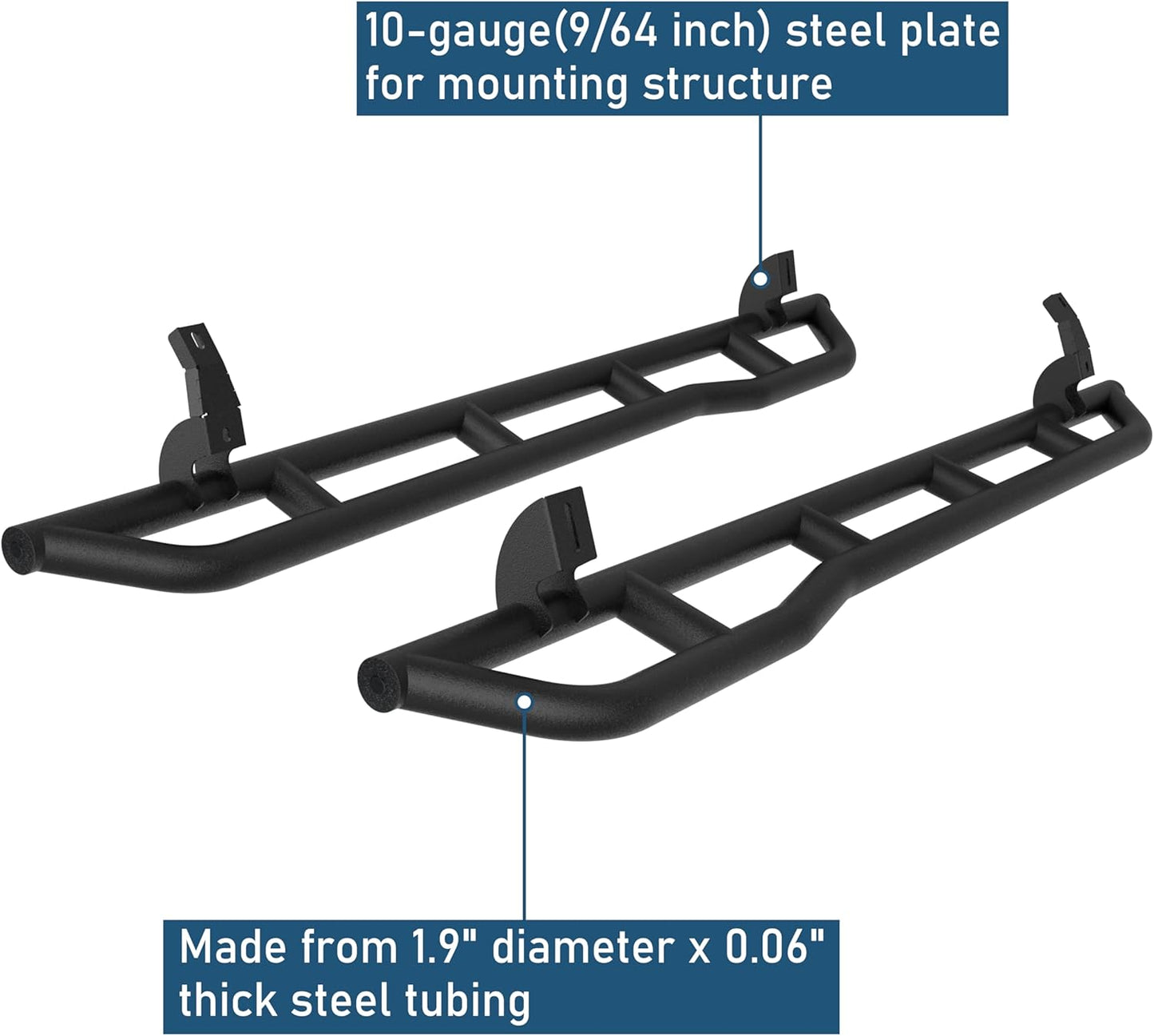 u-Box 4Runner Rock Slider Rails Rocker Guard Offroad Steel Door Armor Compatible with 2010-2024 Toyota 4Runner 5th Gen (Excluding Limited, Nightshade, TRD Sport & 10-13 SR5)