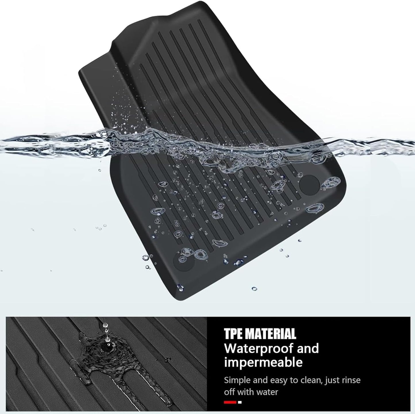 Floor Mats for Tesla Model Y 2020-2024 All Weather TPE Cargo Liner Floor Mats and Cargo Trunk Mats Accessories (Set of 6 - Not Fit 7-Seat) - OMOTOR