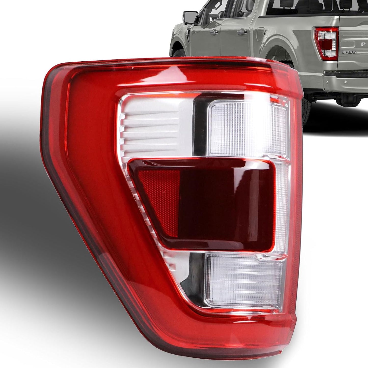 Tail Light Assembly with Blind Spot & Brake Lamp for 2021-2023 Ford F-150 – LED/Halogen, Left/Right Side (Module Not Included) - OMOTOR