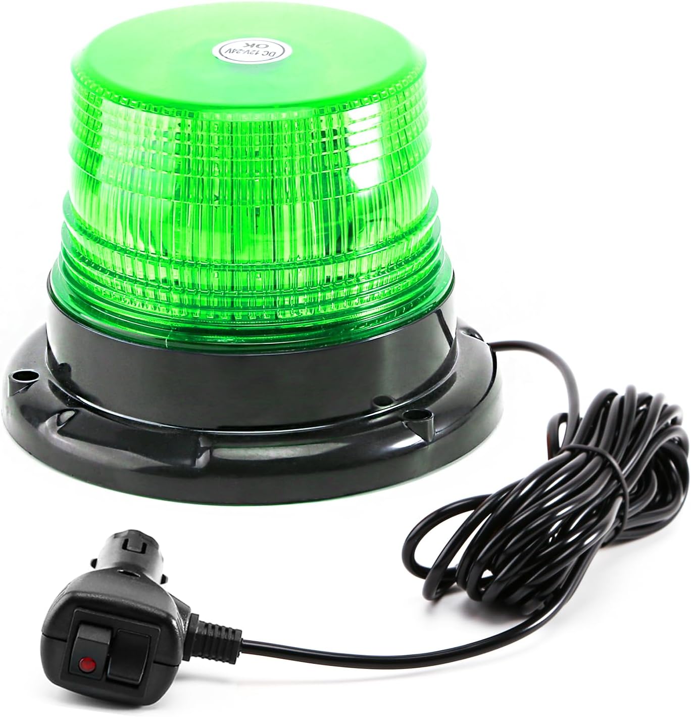 Amber LED Beacon Strobe Light, 12-24V Emergency Warning Light Bar with Magnetic Base, 7 Flash Modes , Base for Snow Plow Truck Construction Vehicles Forklift Tractor Golf Carts - OMOTOR