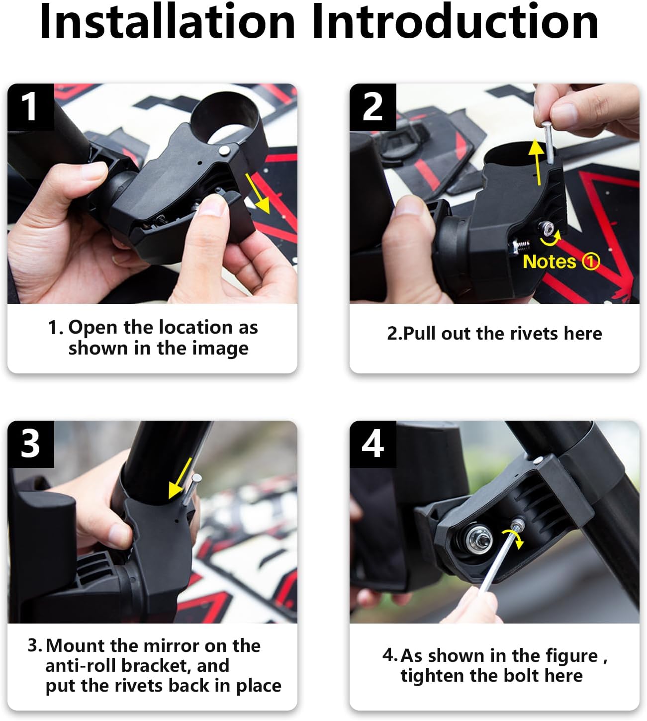 UTV Side Mirrors,You No Longer Need to Adjust by Hand,Innovative Automatic Reset Function,for 1.5"-2.0" Roll Cage,Compatible with Polaris RZR,Can Am Maverick,Honda Pioneer SXS,Kawasaki Mule - OMOTOR