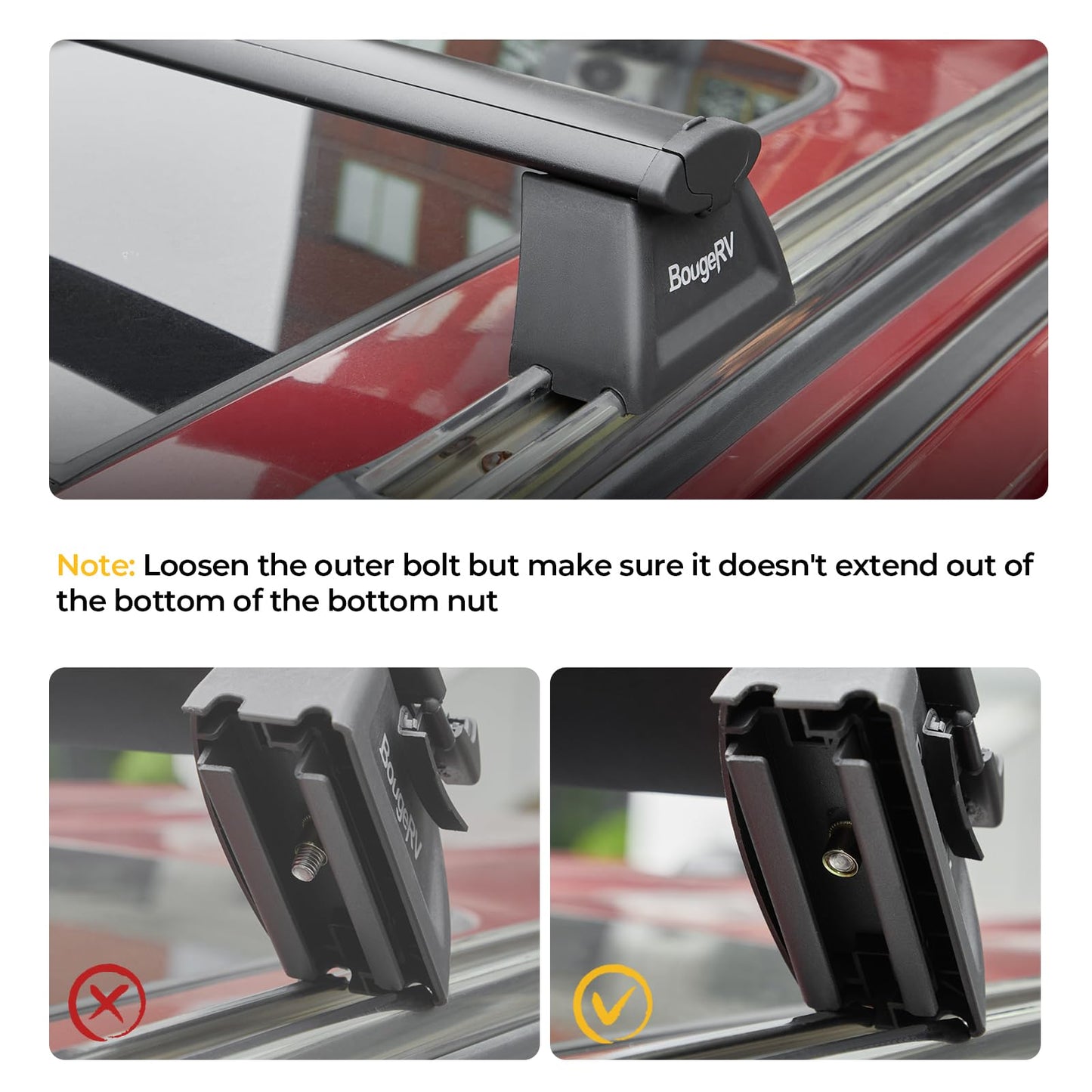 Roof Rack Cross Bars Compatible with Jeep Grand Cherokee Altitude & SRT & Trackhawk with Roof Black Moldings 2011-2022, Aluminum Crossbar Replacement with Lock for Roof Cargo Kayak Skiboard - OMOTOR