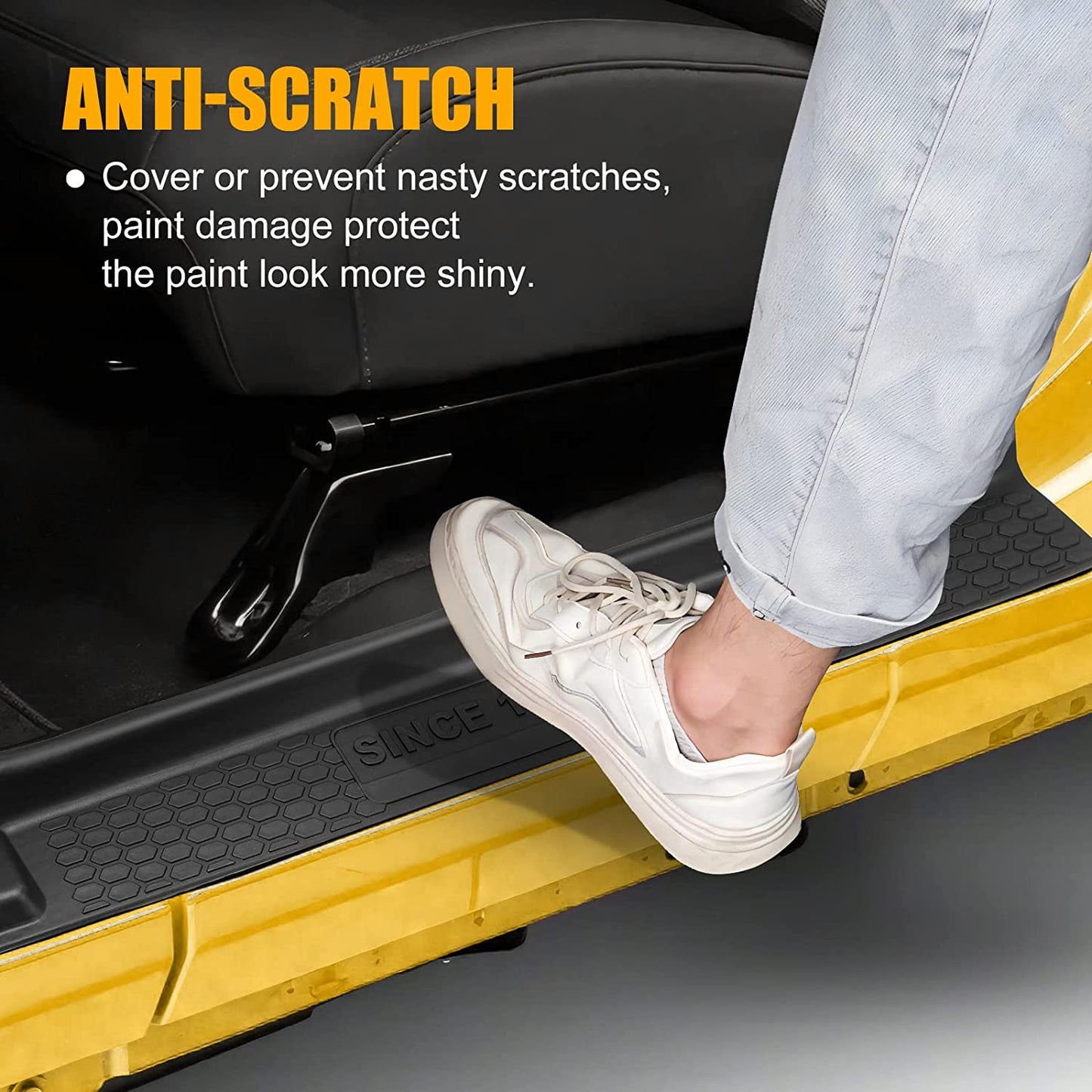 Door Sill Guards Kit with Logo 1941, Door Sill Guards Edge for 2018-2021 Jeep Wrangler JL JLU Gladiator JT 4-Door Accessories Parts Door Sill Protector Replacement, 4pcs/Set - OMOTOR