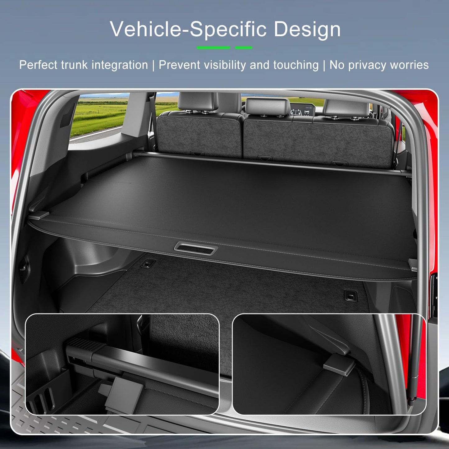 Cargo Cover Compatible with 2025 Toyota 4Runner Retractable Trunk Cover Security Shield Shade Replacement for 2025 Toyota 4Runner Accessories