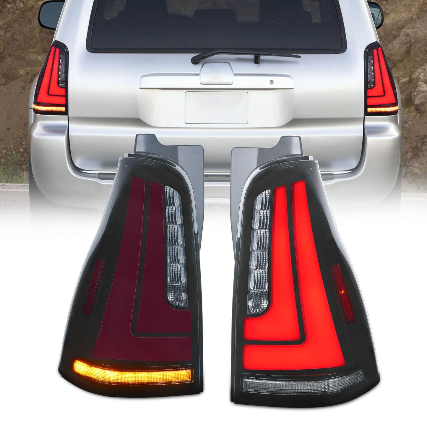 LED Tail Lights for Toyota 4Runner TRD/Limited/Off-Road/SR5/Sport/Nightshade 2014-2023,Rear Light Assembly with Sequential Turn Signal/Start Up Animation Light for 4 Runner,Smoked (Style 1)