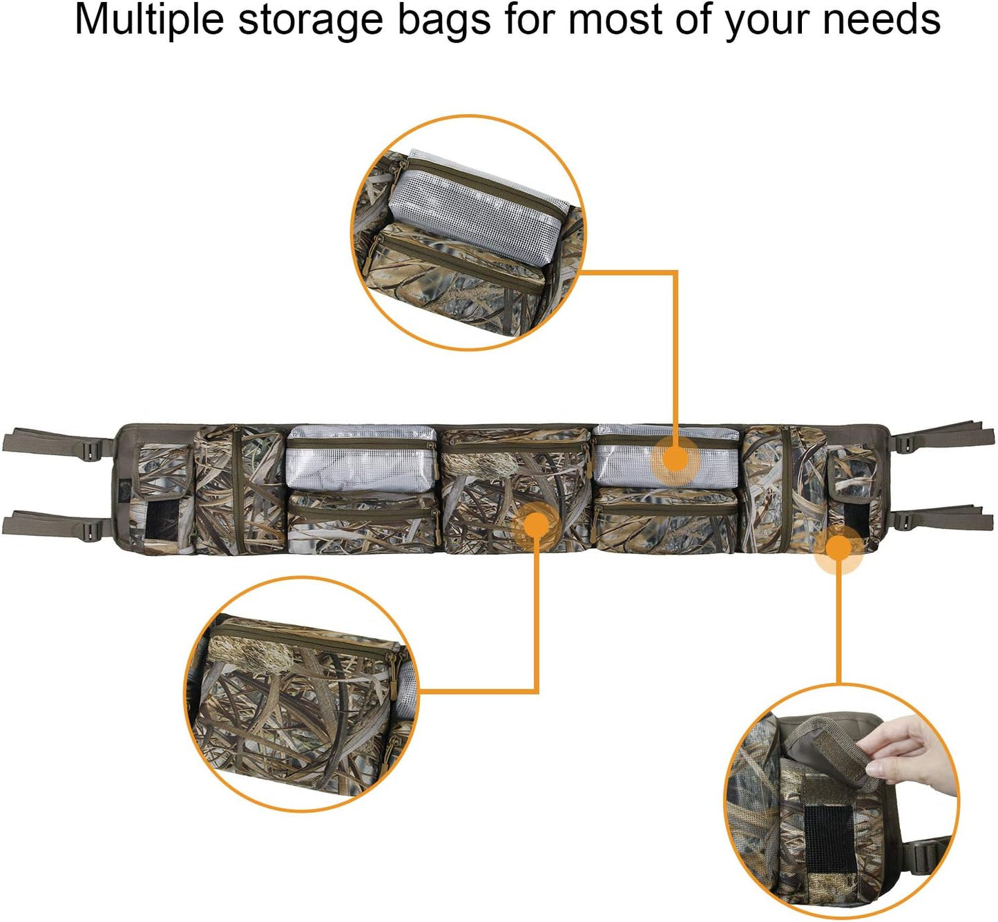 MYDAYS UTV Roll Cage Organizer Case, Cargo Rear Storage Bag Gear Bags,Tools Storage Solution for Most Full Size UTVs, Polaris, Yamaha and Kawasaki UTVs