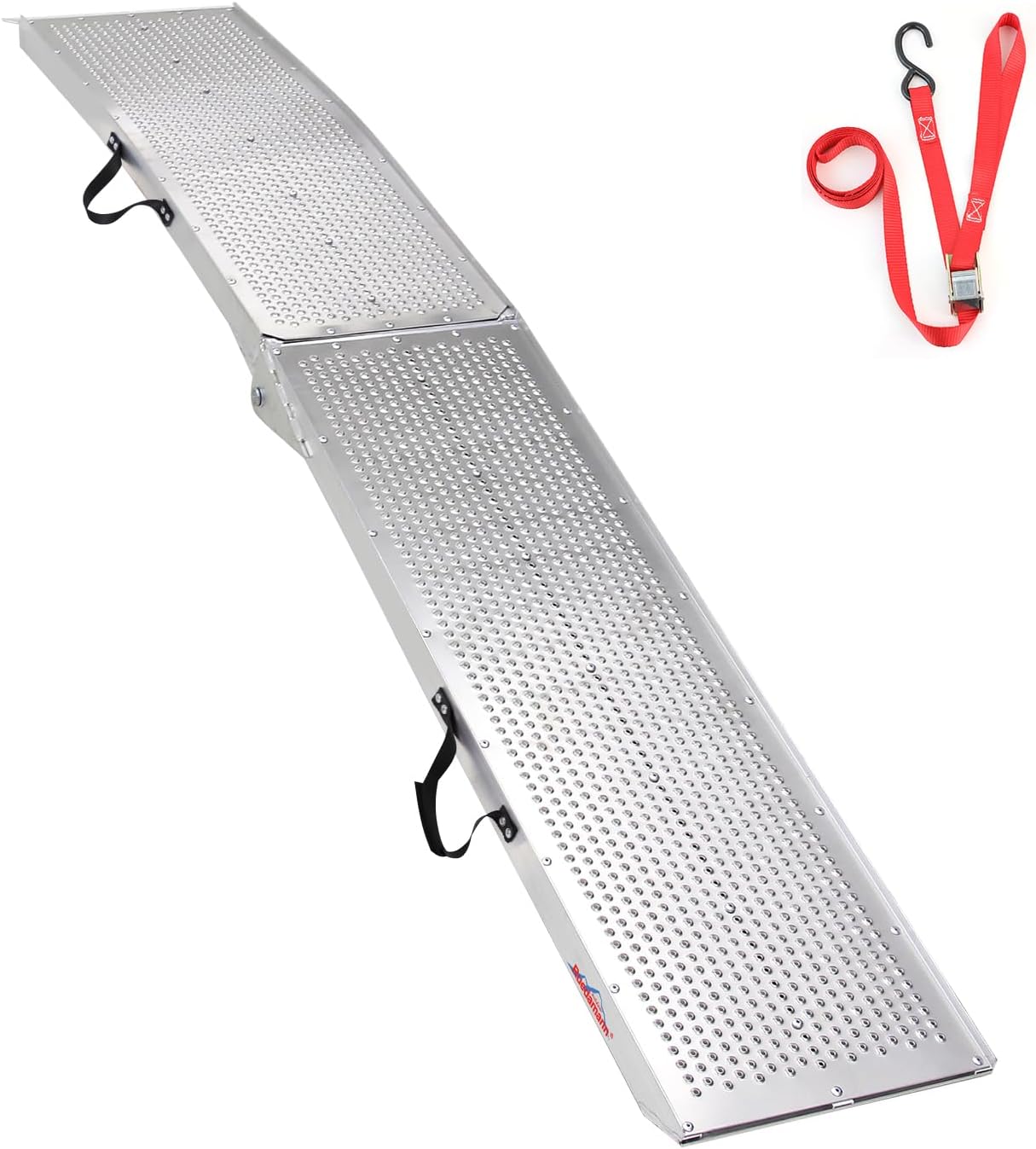 7.5'L × 11" W Folding Loading Ramp, 750 lbs Capacity, Aluminum Portable ATV UTV Ramp/Motorcycle Ramp/Truck Ramp for Dirt Bikes,Carts,Trucks,Lawn Mowers,Snow Blowers Pickup,1 PC Silver - OMOTOR