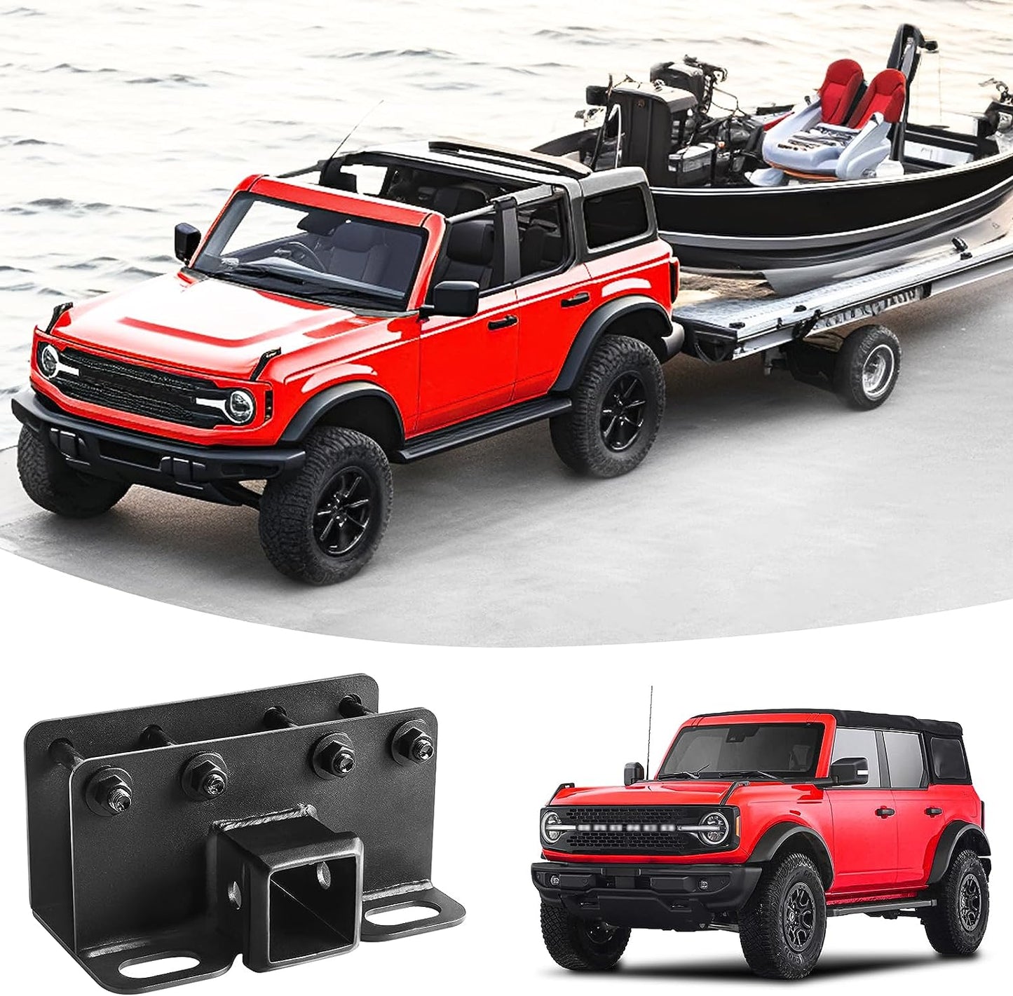 Trailer Hitch 2" Receiver Compatible for Ford Bronco 2021 2022 2023 Models Accessories(NOT for Bronco Sport) - OMOTOR