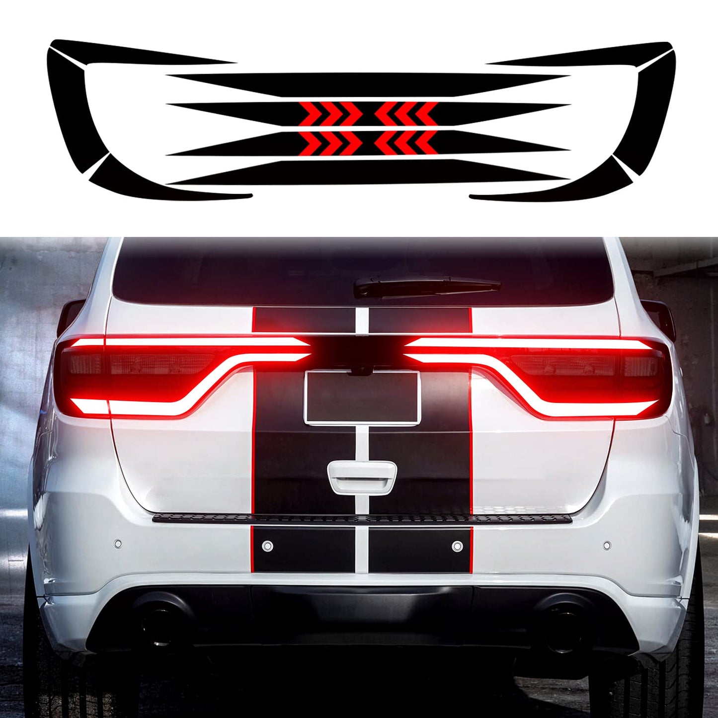 Fit for Dodge Durango 2014-2021 Tail Light Race Track Bat Precut Vinyl Overlay Tint Kit Film with Gloss Dark Smoke Wrap Cover Vinyl Decals Exterior Accessories (Stars)