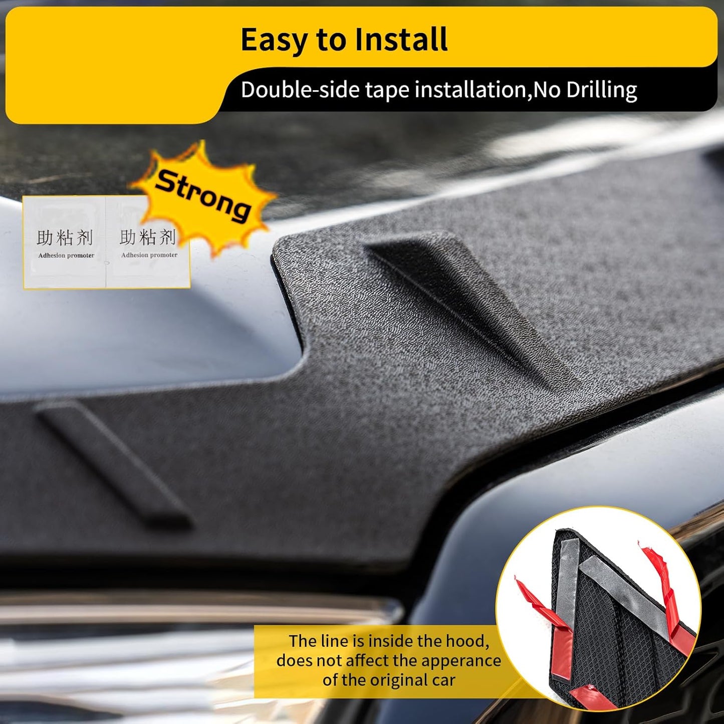 Hood Protector Compatible with 2010-2024 Toyota 4Runner Hood Shield TPE Hood Deflector Hood Guard for 2023 4 Runner Accessories