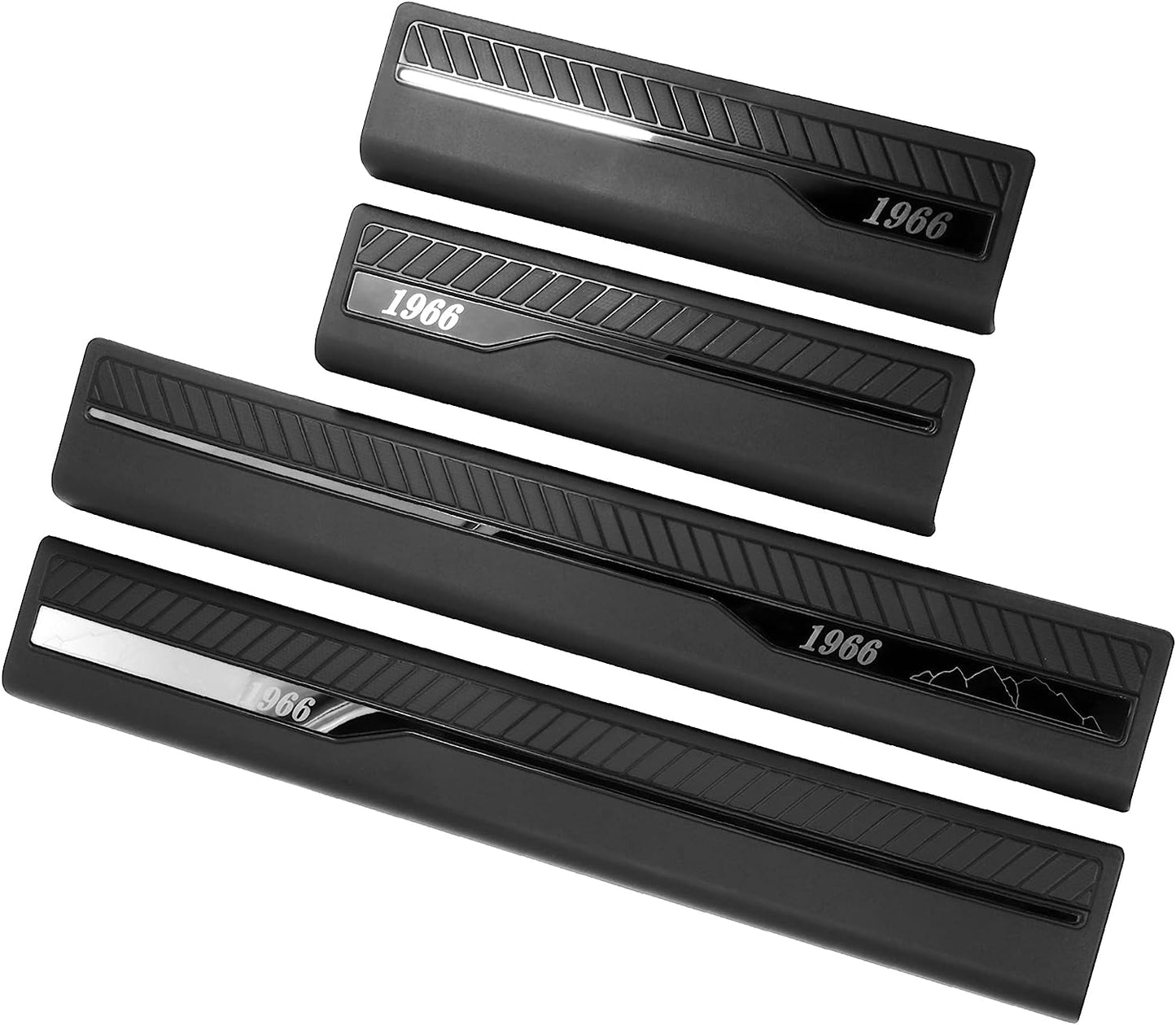 4Pcs Car Door Sill Guard Protector Compatible with Ford Bronco 4 Door 2021 2022 ABS Replacement Welcome Pedal Scuff Plate Entry Guard Sill Plate Anti Slip and Scratch Accessories - OMOTOR