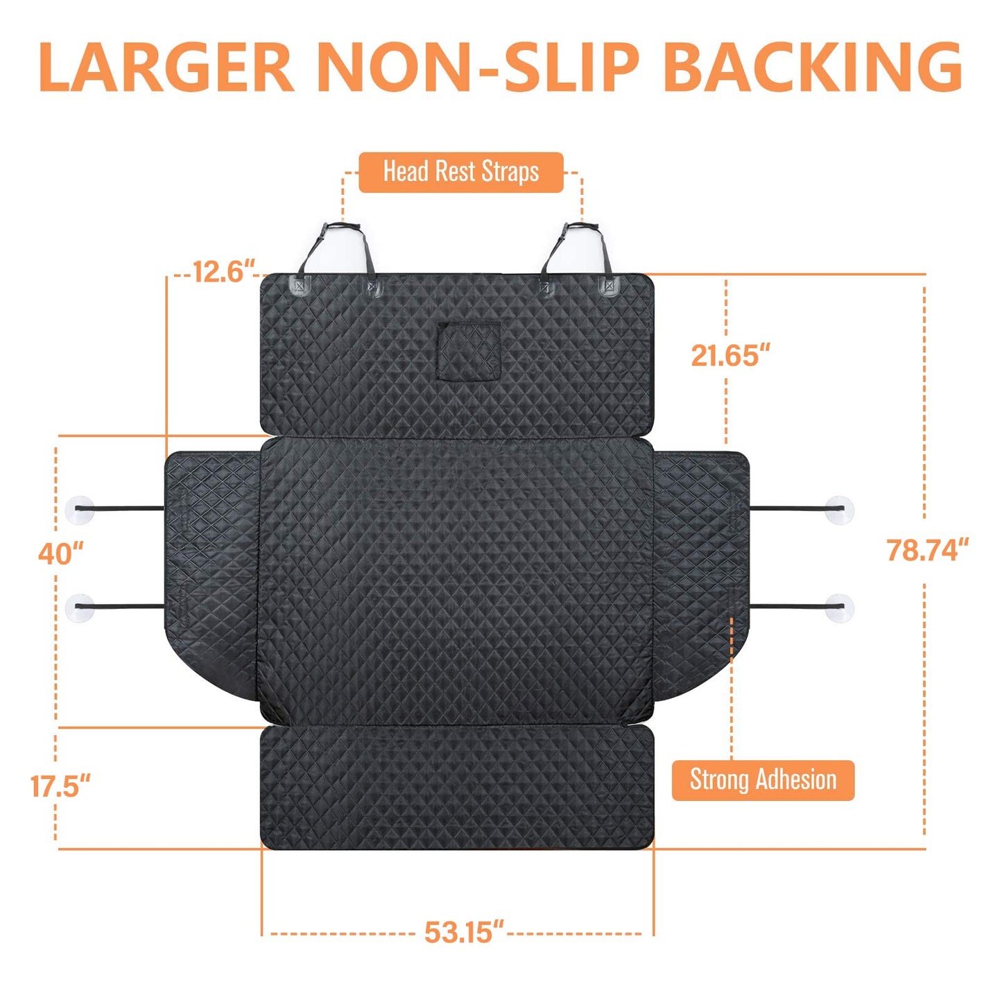 PETICON SUV Cargo Liner for Dogs, Waterproof Pet Cargo Cover Dog Seat Mat for SUVs Sedans Vans with Bumper Flap Protector, Non-Slip, Large Size Universal Fit, Black - OMOTOR