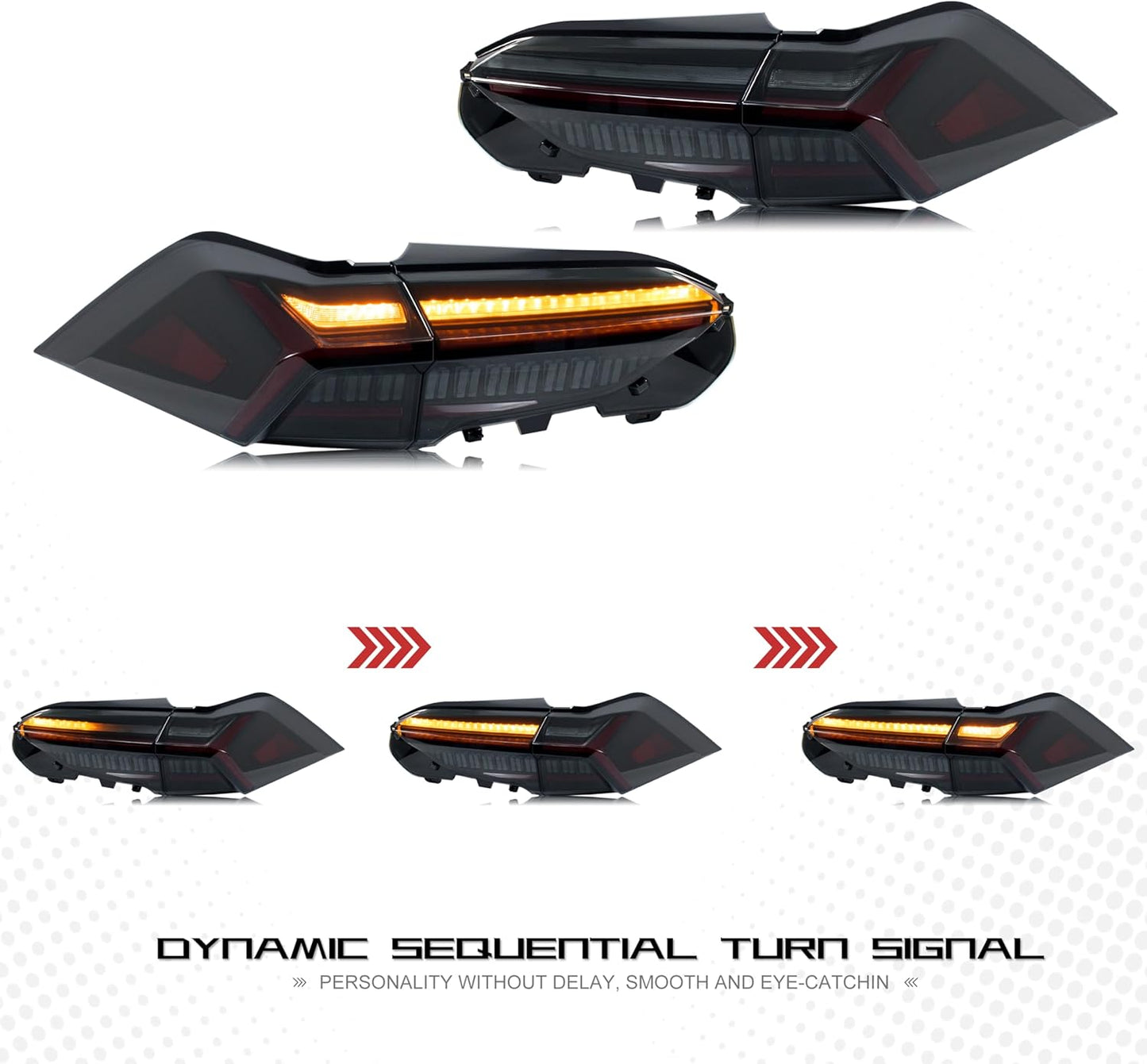 inginuity time LED Tail Lights for Toyota RAV4 2019-2024 Start-up Animation Sequential Turn Signal Rear Lamps Accessory Assembly