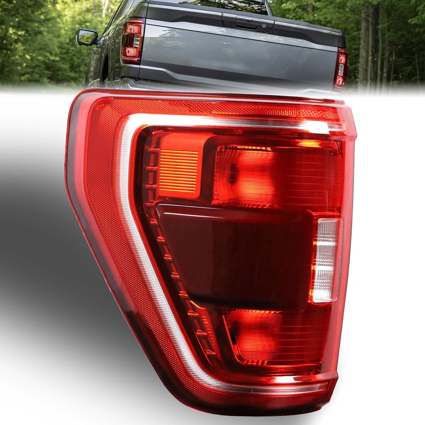 Tail Light Assembly with Blind Spot & Brake Lamp for 2021-2023 Ford F-150 – LED/Halogen, Left/Right Side (Module Not Included) - OMOTOR