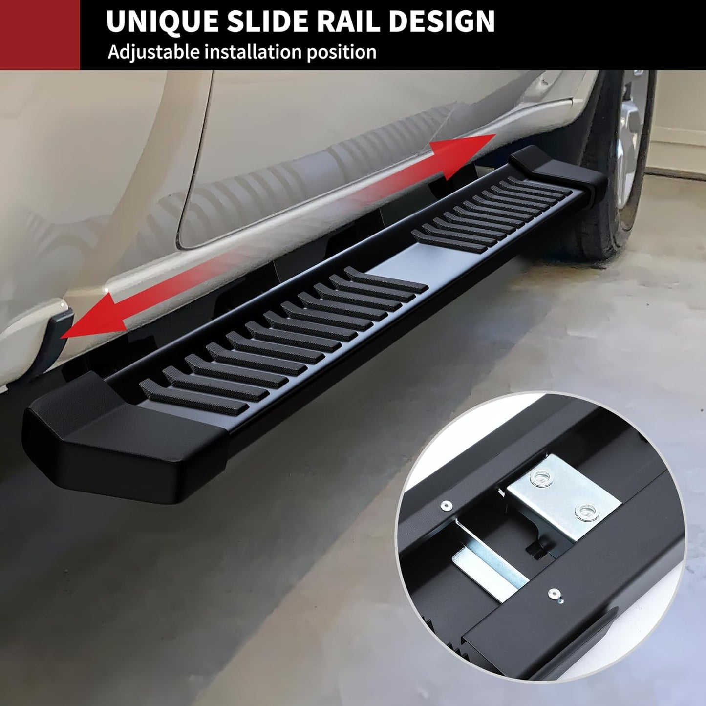 YITAMOTOR 6 Inches Running Boards Compatible with 2019-2025 Chevy Silverado/GMC Sierra 1500 Crew Cab, 2020-2025 2500HD 3500HD Crew Cab Side Steps Textured Black Nerf Bars(Excl. 2019 1500 LD)