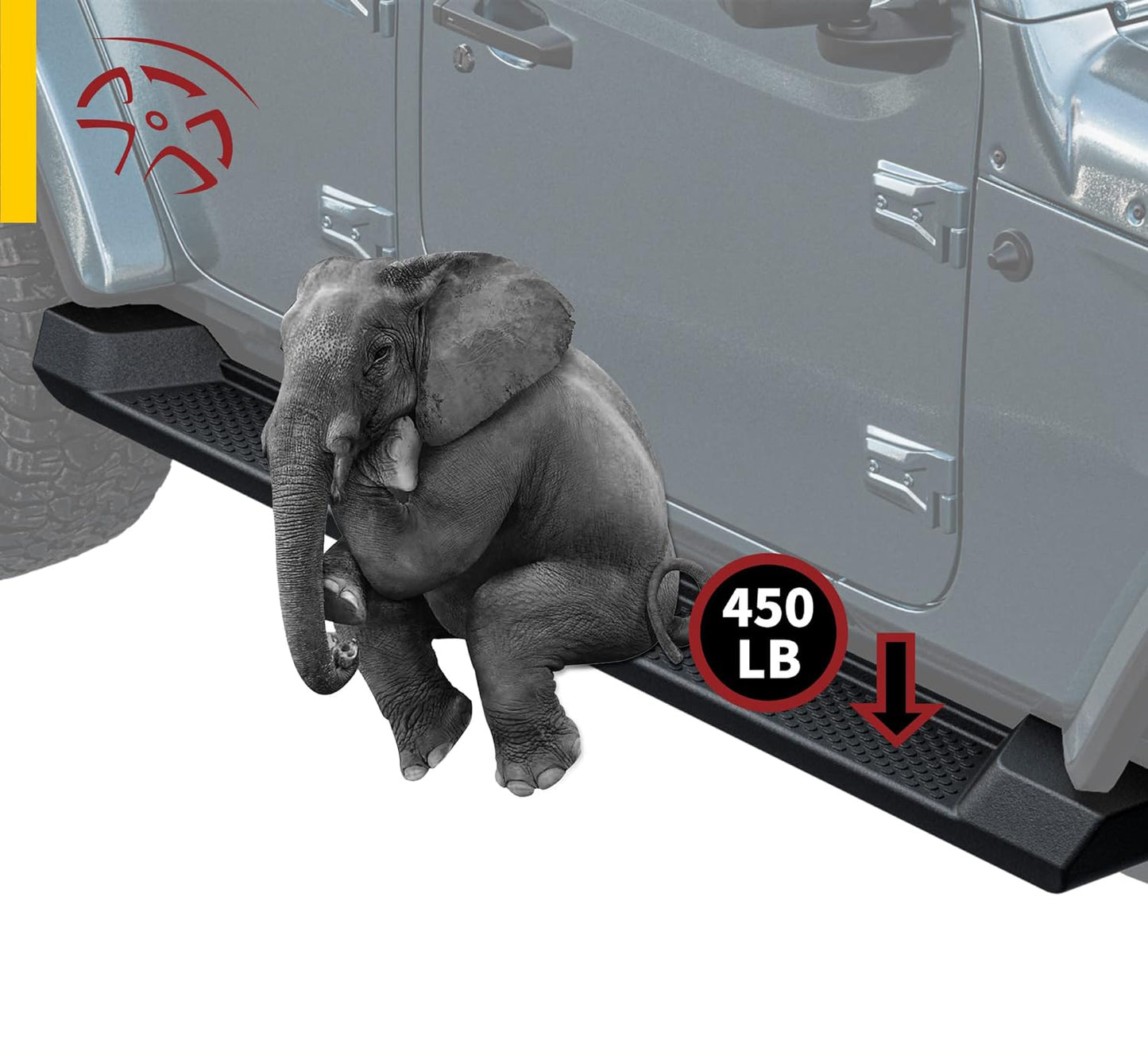 Running Boards Compatible with 2007-2018 Jeep Wrangler JK 4 Door, Nerf Bars, Black Side Steps (Not for JL Model) - OMOTOR