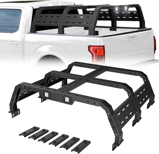 Truck Rack for Full-Size Trucks Without Bed Rails 17.3'' Truck Bed Rack Compatible with 2002-2022 Dodge Ram 1500, 2014-2022 Chevy Silverado 1500, 2015-2022 Ford F-150, 2007-2013 Toyota Tundra