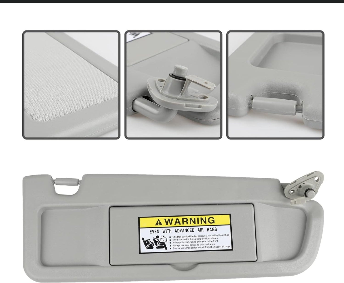 Left Driver and Right Passenger Side Sun Visor Gray Compatible with Honda Civic 2006 2007 2008 2009 2010 2011 Replaces # 83280-SNA-A01ZC 83230-SNA-A01ZC - OMOTOR