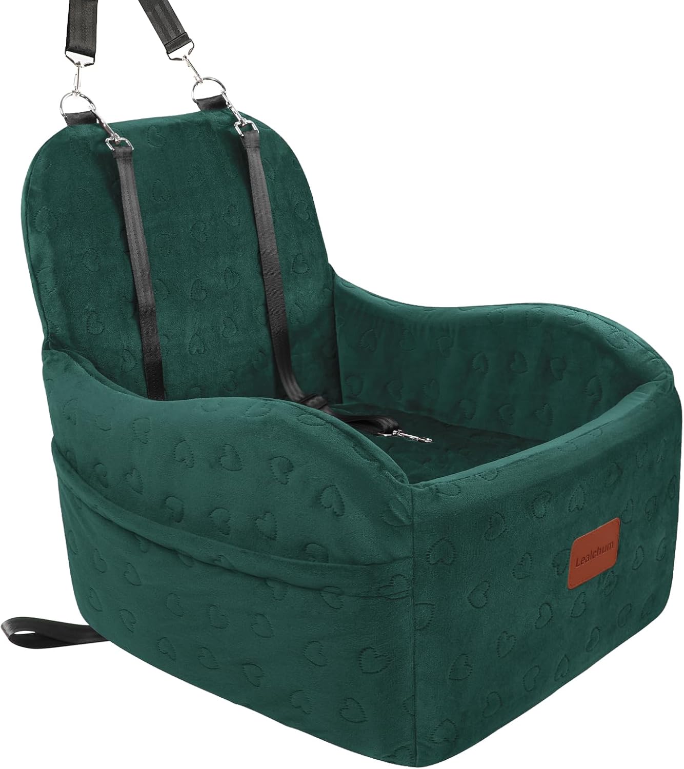 Dog Booster Car Seat for Small/Medium Dogs, Memory Foam Elevated Cushion, Fully Detachable & Washable with Safety Leashes, Fits All Car Seats & SUV - OMOTOR