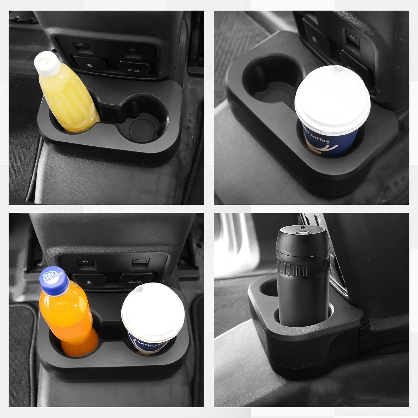 Removable Rear Dual Cup Holder for Ford Bronco 2021 2022 2023 2/4 Door Bronco Accessories(Not for Bronco Sport - OMOTOR