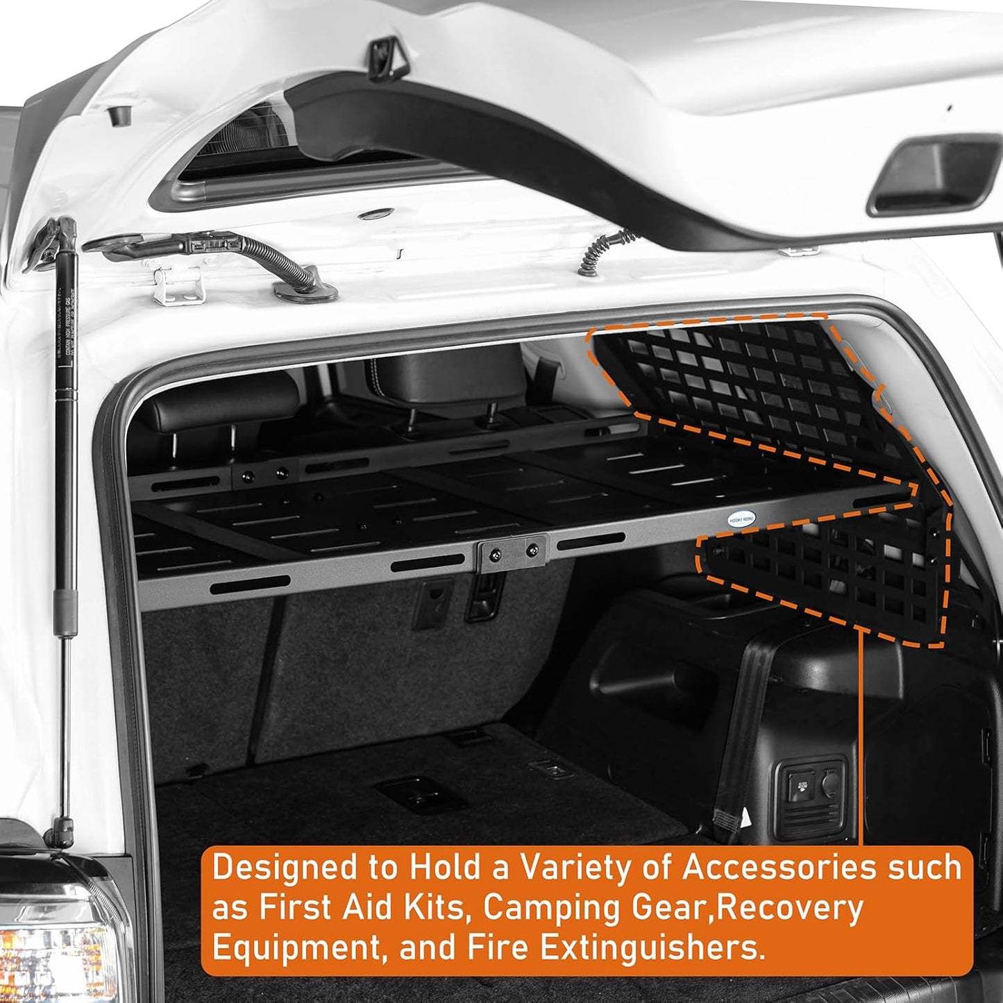 u-Box 4Runner Rear Trunk Cargo Rack + Window Molle Panel Kit Interior Storage Basket for 2010-2024 Toyota 4Runner 5-Seater & 7-Seater - Lightweight Steel Tray Organizer