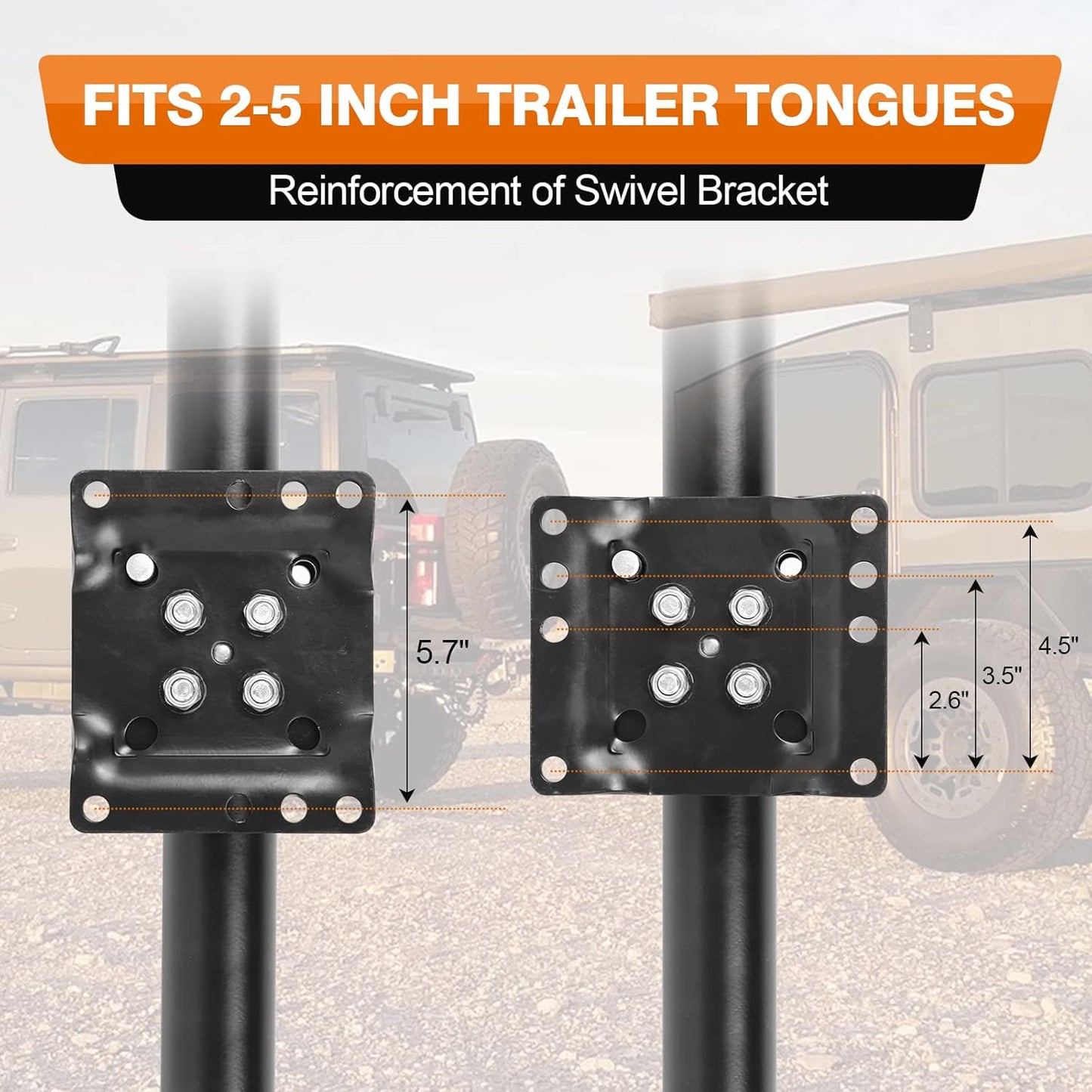 Trailer Jack,Swivel Boat Trailer Jack with 6" with Dual Wheels Heavy Duty 2000 LBs,12" Lift