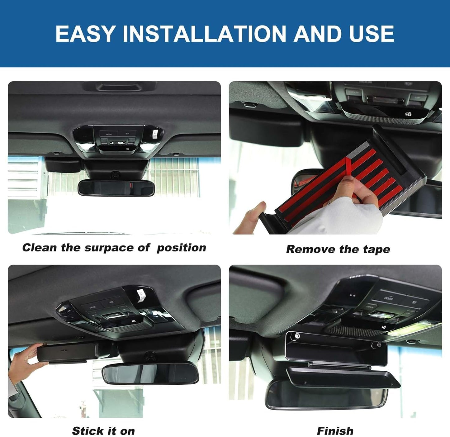 Inner Rearview Mirror Storage Box Compatible with Toyota Land Cruiser 250 Prado LC250 J250 2024 - 2026