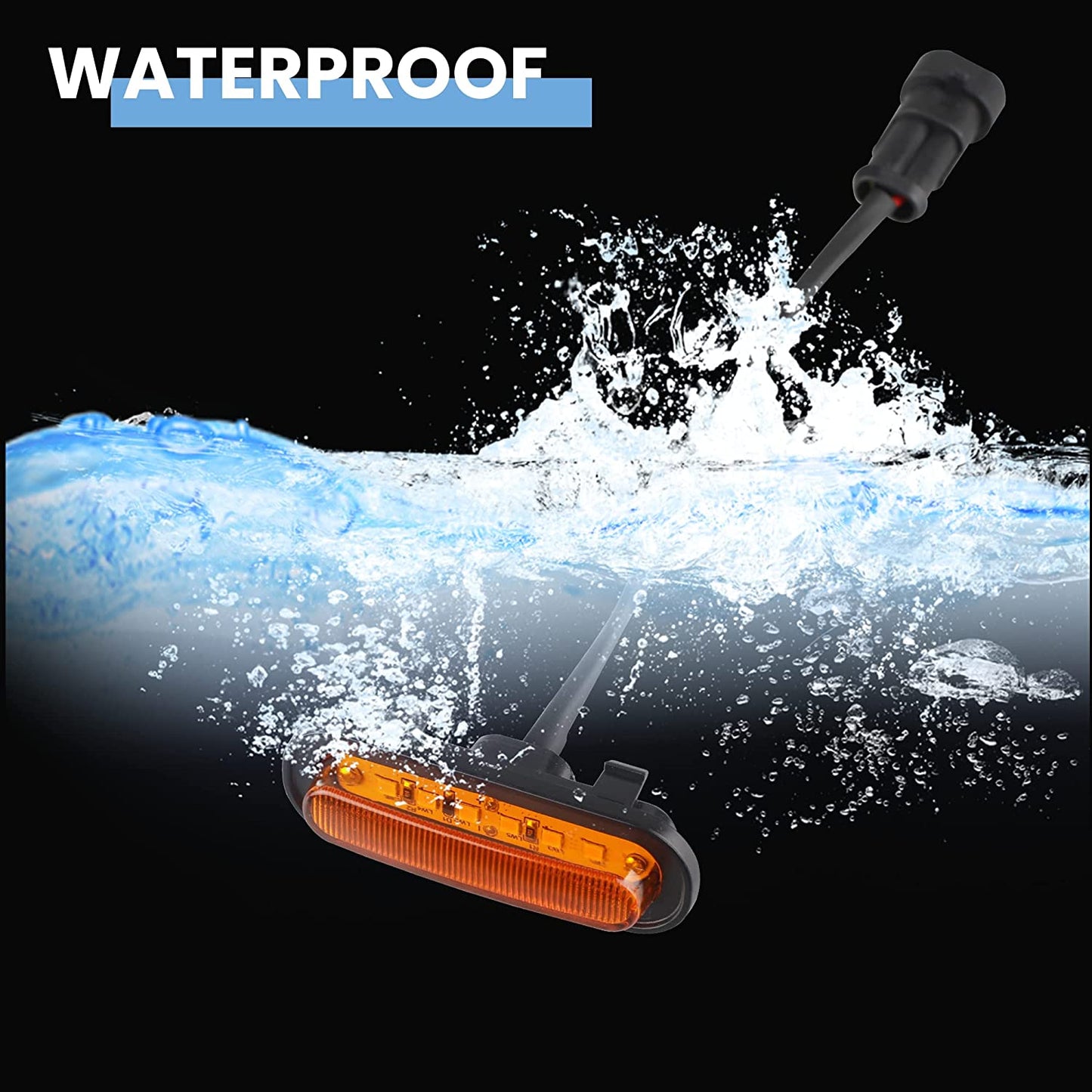 5 PCS Led Amber Grill Lights with Fuse Compatible with Ford Bronco 2021 2022 2023 Grille - OMOTOR