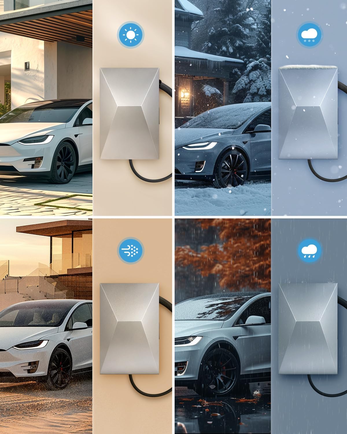 Cybertruck Wall Charger Station Box - Compatible with Tesla Wall Charger Gen 3 -Stylish Cybertruck Design - Indoor/Outdoor Cable Organizer Waterproof Dustproof